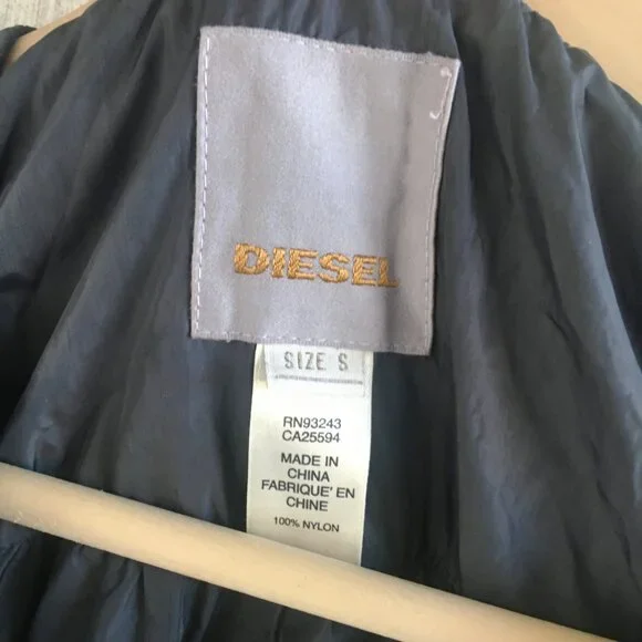 NWOT Diesel Women's Nylon Jacket Short Gray S